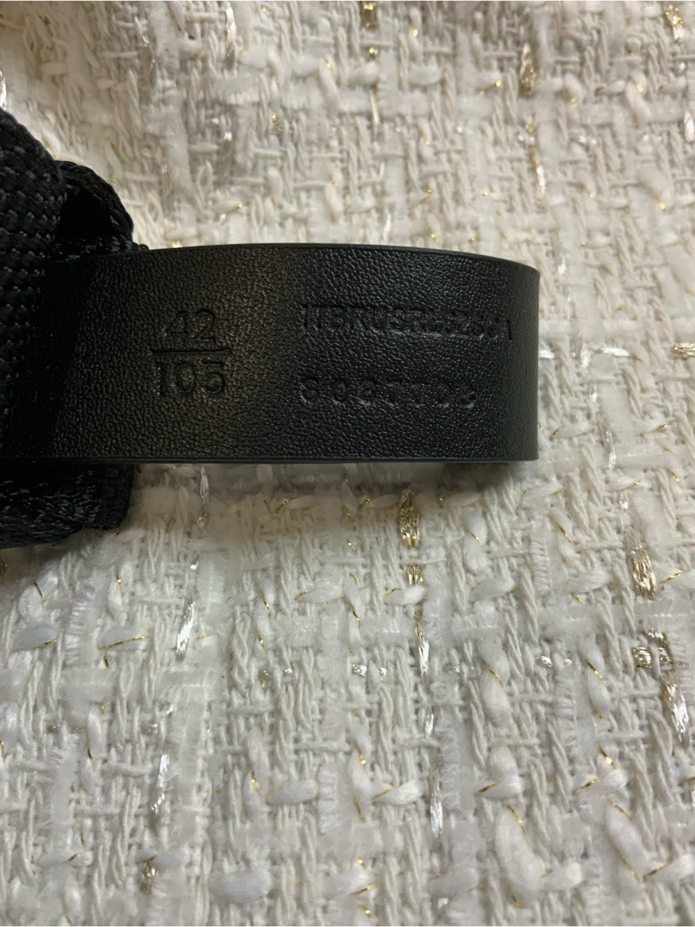 Burberry Black and White Webbing Belt with Brushed Silver Buckle - Picture 5 of 5